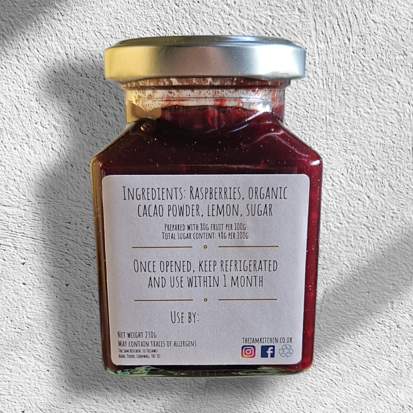 Raspberry and Cacao Jam - The Jam Kitchen